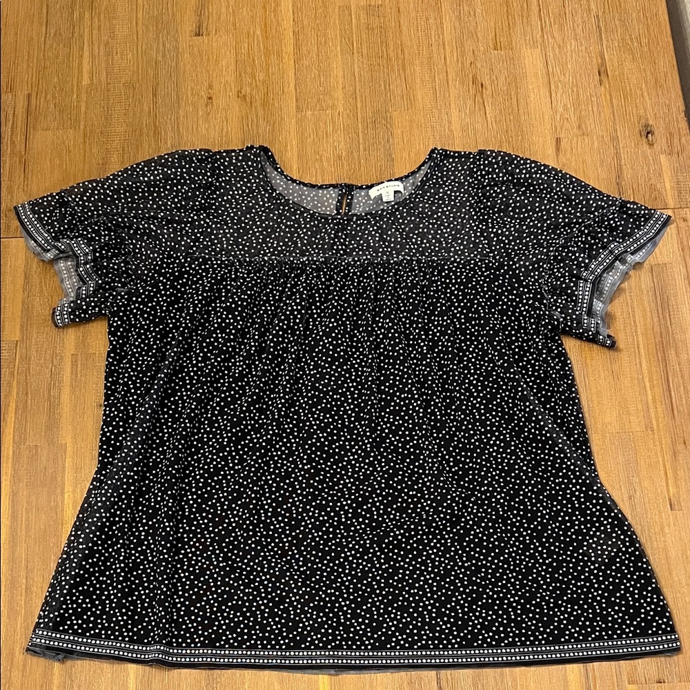 Max Studio Black and White Dotted Blouse